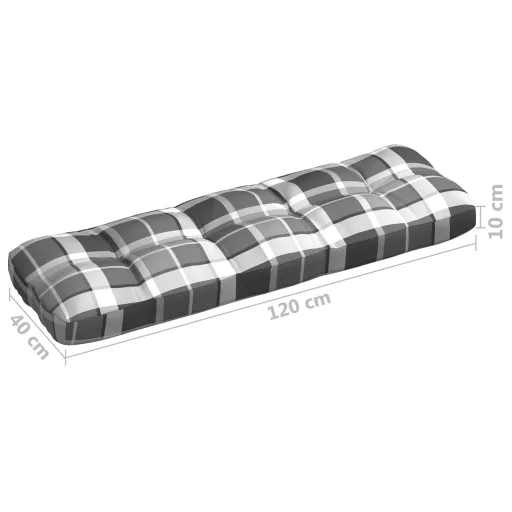 7 db szürke kockás raklapkanapé-párna
