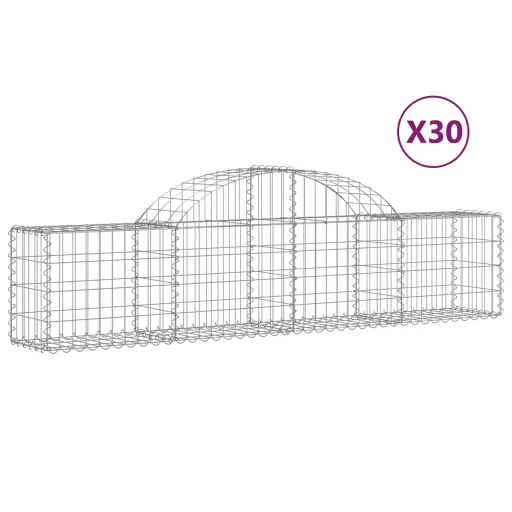 30 db íves horganyzott vas gabion kosár 200x30x40/60 cm
