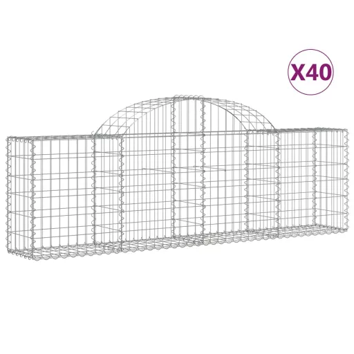 40 db íves horganyzott vas gabion kosár 200x30x60/80 cm