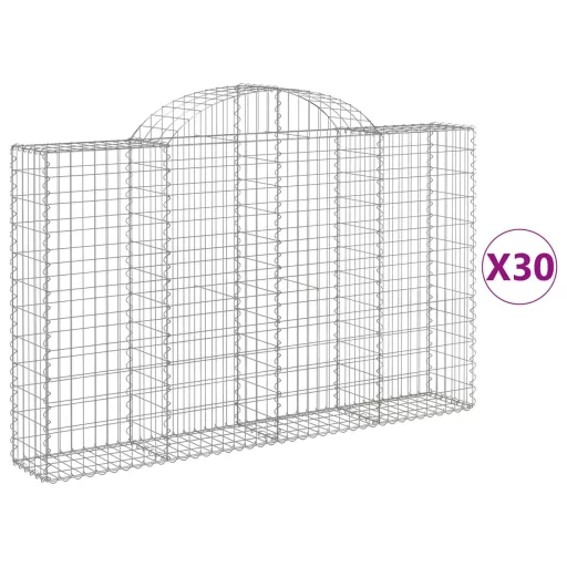 30 db íves horganyzott vas gabion kosár 200x30x120/140 cm