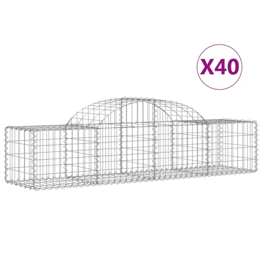 40 db íves horganyzott vas gabion kosár 200x50x40/60 cm