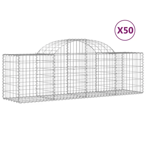50 db íves horganyzott vas gabion kosár 200x50x60/80 cm