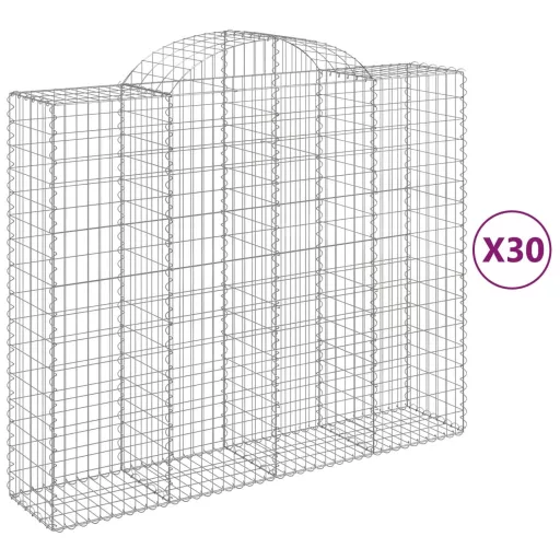 30 db íves horganyzott vas gabion kosár 200x50x160/180 cm