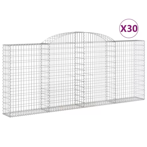 30 db íves horganyzott vas gabion kosár 300x30x120/140 cm