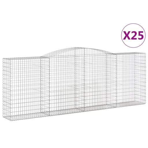 25 db íves horganyzott vas gabion kosár 400x50x140/160 cm