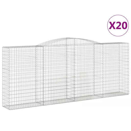 20 db íves horganyzott vas gabion kosár 400x50x160/180 cm