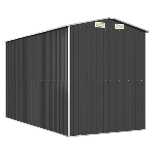 Antracitszürke horganyzott acél kerti fészer 192 x 357 x 223 cm