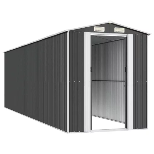 Antracitszürke horganyzott acél kerti fészer 192 x 689 x 223 cm