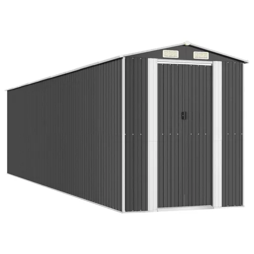 Antracitszürke horganyzott acél kerti fészer 192 x 772 x 223 cm