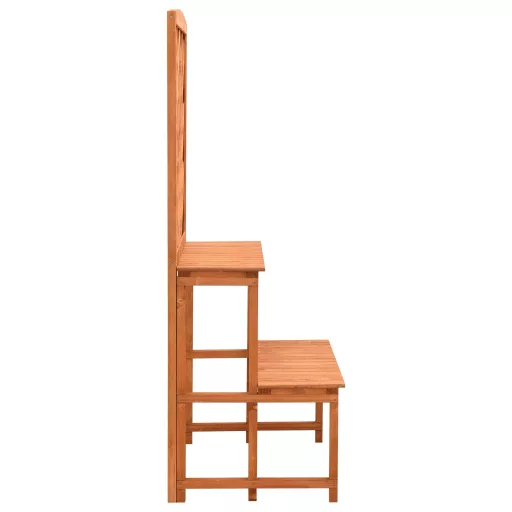 Narancssárga tömör fenyőfa rácsos növényállvány 70x42x120 cm