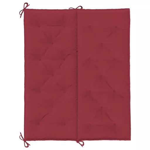 Bordó oxford szövet kerti padpárna 120 x (50+50) x 7 cm