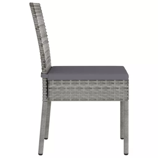 2 db szürke kerti polyrattan étkezőszék