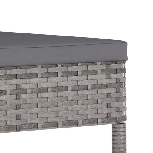 2 db szürke kerti polyrattan étkezőszék