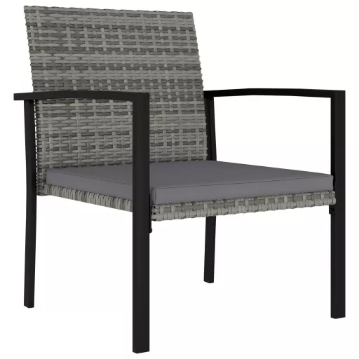 4 db szürke kerti polyrattan étkezőszék