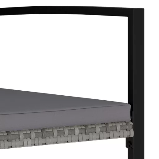 4 db szürke kerti polyrattan étkezőszék