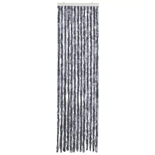 Ezüstszínű zsenília rovarfüggöny 56 x 200 cm