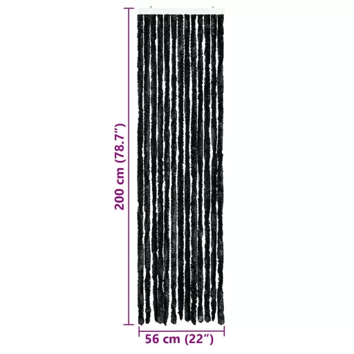 Antracitszürke zsenília rovarfüggöny 56 x 200 cm