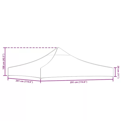 Tópszínű tető partisátorhoz 3 x 3 m 270 g/m²