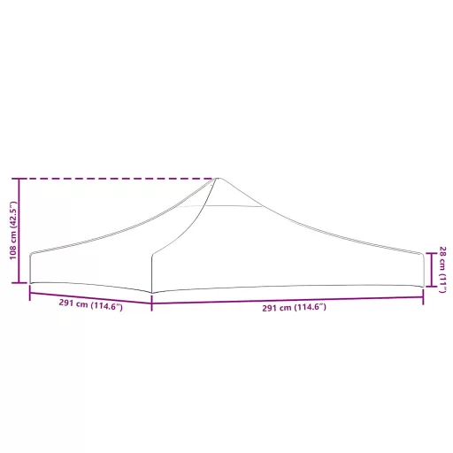 Barna tető partisátorhoz 3 x 3 m 270 g/m²