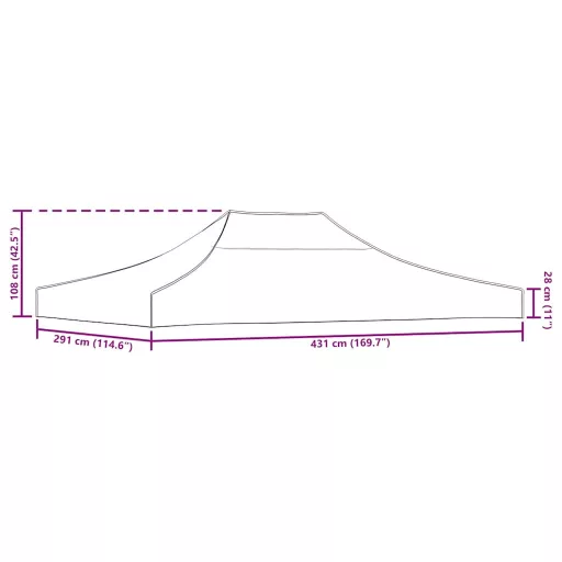 Fekete tető partisátorhoz 4,5 x 3 m 270 g/m²