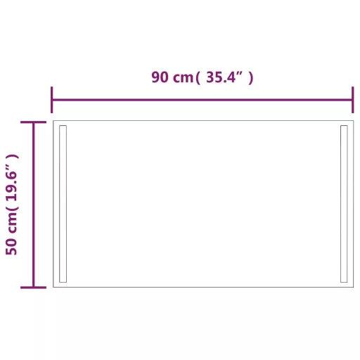 LED-es fürdőszobatükör 50x90 cm