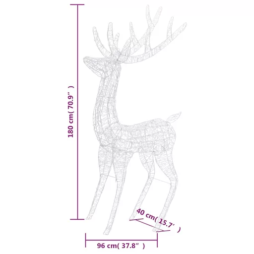 2 db színes XXL akril karácsonyi rénszarvas 250 LED 180 cm