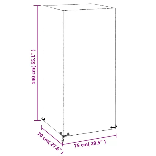 2 db polietilén kerti szék huzat 8 fűzőlyukkal 75 x 70 x 140 cm