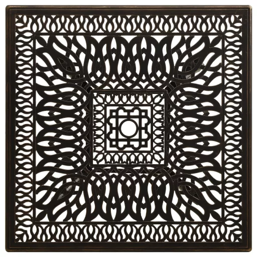 Bronzszínű öntött alumínium kerti asztal 90 x 90 x 73 cm