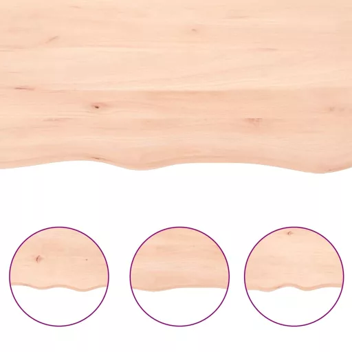 Kezeletlen tömör tölgyfa asztallap 80x40x(2-6) cm