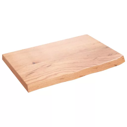 Világosbarna kezelt tömör tölgyfa asztallap 60x40x(2-4) cm