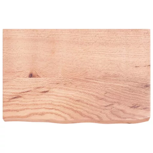 Világosbarna kezelt tömör tölgyfa asztallap 60x40x(2-6) cm