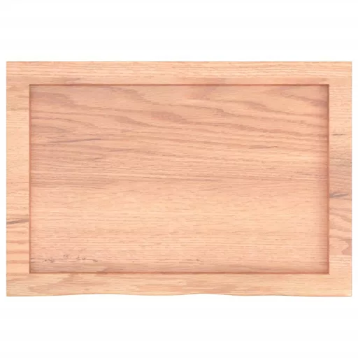 Világosbarna kezelt tömör tölgyfa asztallap 60x40x(2-6) cm