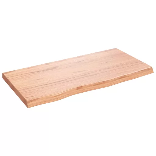 Világosbarna kezelt tömör tölgyfa asztallap 80x40x(2-4) cm