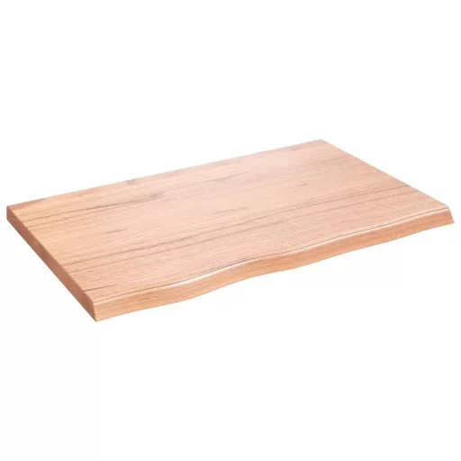 Világosbarna kezelt tömör tölgyfa asztallap 80x50x(2-4) cm