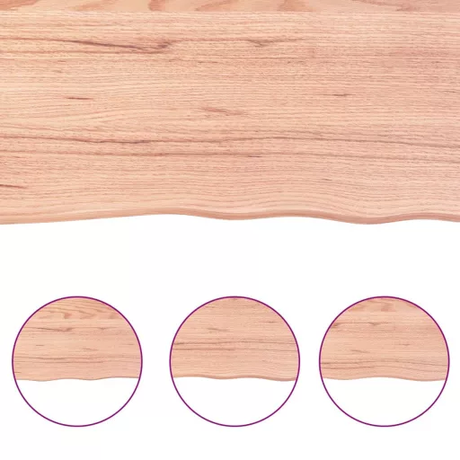 Világosbarna kezelt tömör tölgyfa asztallap 80x50x(2-4) cm