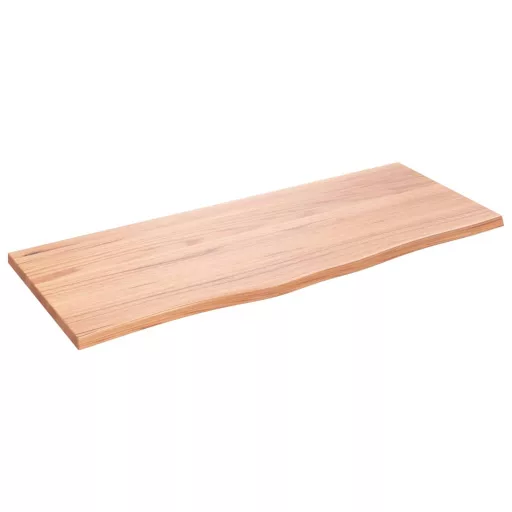 Világosbarna kezelt tömör tölgyfa asztallap 100 x 40 x 2 cm