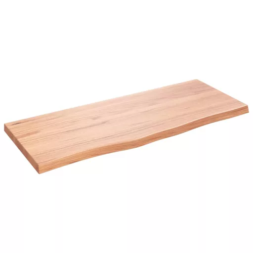 Világosbarna kezelt tömör tölgyfa asztallap 100x40x(2-4) cm