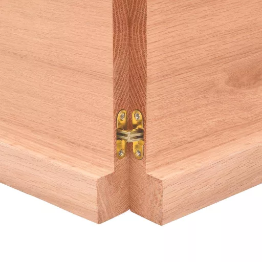 Világosbarna kezelt tömör tölgyfa asztallap 120x50x(2-4) cm