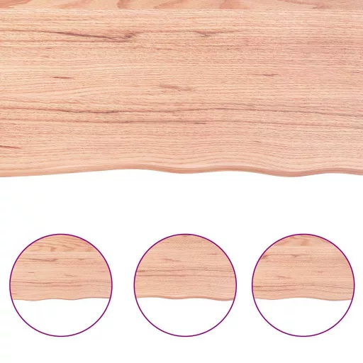 Világosbarna kezelt tömör tölgyfa asztallap 120x50x(2-6) cm