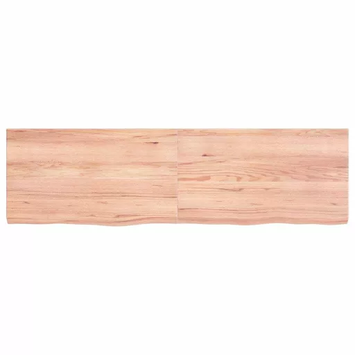 Világosbarna kezelt tömör tölgyfa asztallap 140x40x(2-4) cm