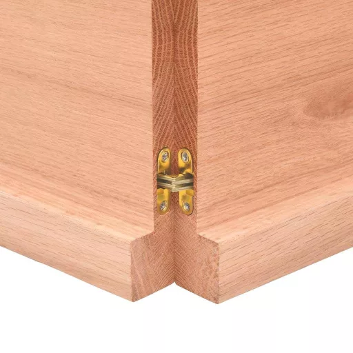 Világosbarna kezelt tömör tölgyfa asztallap 160x60x(2-4) cm