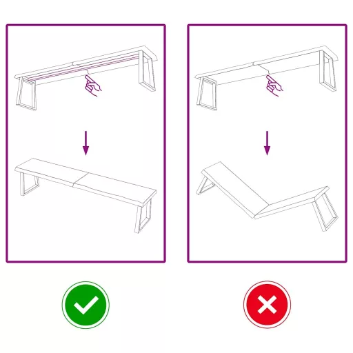 Világosbarna kezelt tömör tölgyfa asztallap 180x40x(2-4) cm