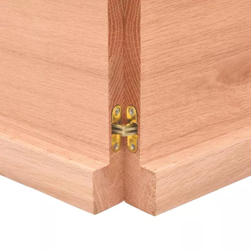 Világosbarna kezelt tömör tölgyfa asztallap 180x50x(2-4) cm