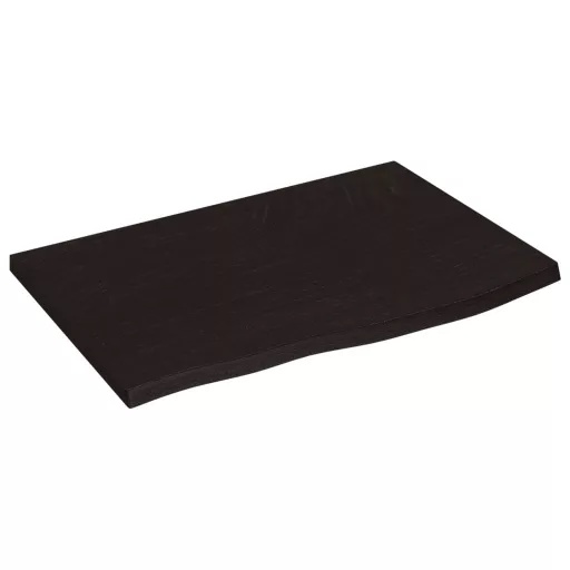Sötétbarna kezelt tömör tölgyfa asztallap 60x40x2 cm