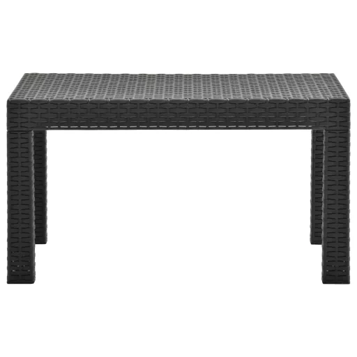 Antracitszürke PP rattan kerti asztal 58 x 58 x 41 cm