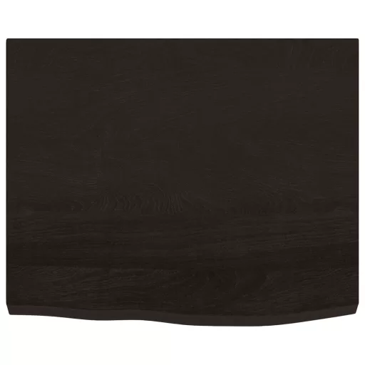 Sötétbarna kezelt tömör tölgyfa asztallap 60x50x(2-4) cm