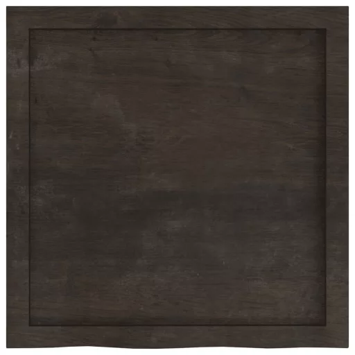 Sötétbarna kezelt tömör tölgyfa asztallap 60x60x(2-4) cm