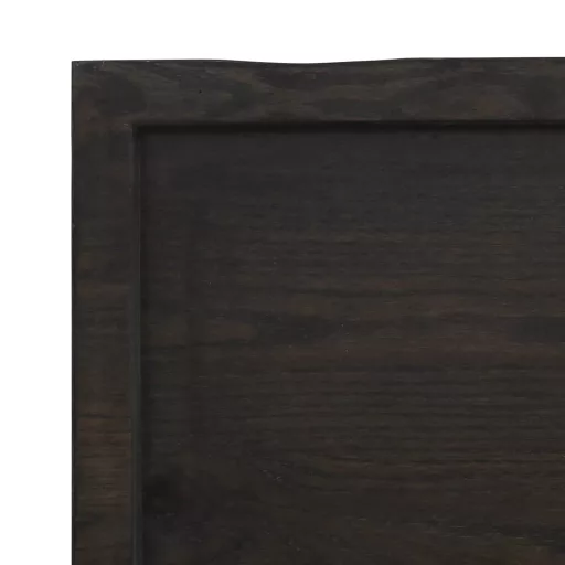 Sötétbarna kezelt tömör tölgyfa asztallap 60x60x(2-4) cm