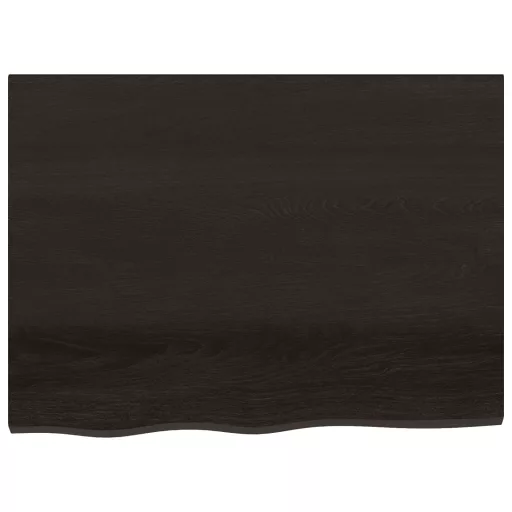 Sötétbarna kezelt tömör tölgyfa asztallap 80x60x2 cm