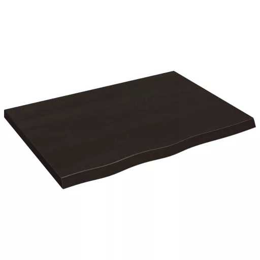 Sötétbarna kezelt tömör tölgyfa asztallap 80x60x(2-4) cm